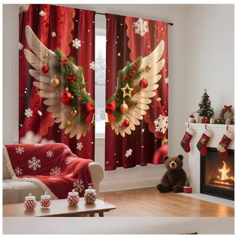 Tende Decorative Natalizie In Stile Europeo E Americano (set Da 2) S - Foto 2