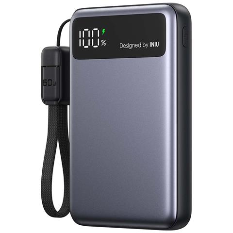 Powerbank Pocket Pro Slim 10000mah Usb-a E Usb-c Power Delivery / Quickcharge, Grigio - Foto 1