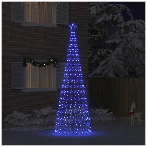 Albero di Natale LED con picchetti per il terreno Blu 400 cm - Foto 2