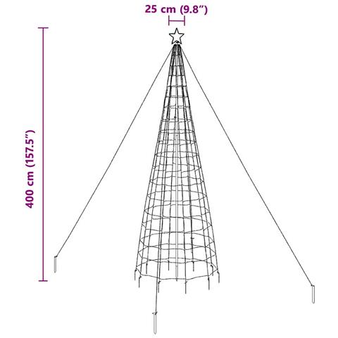 Albero di Natale LED con picchetti per il terreno Blu 400 cm - Foto 9