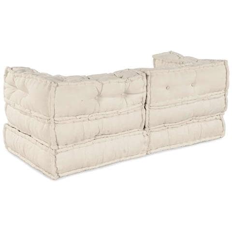 Divano modulare 2 pcs Crema 140 x 70 x 56 cm Tessuto - Foto 7