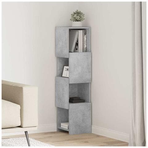 Mobile angolare Bianco 25,5x25x102cm Legno multistrato - Foto 2