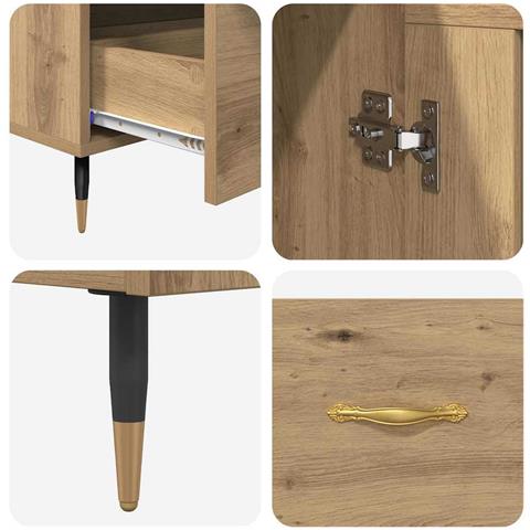 Credenza con cassetto Rovere artigianale 69,5 x 31 x 115 cm - Foto 9