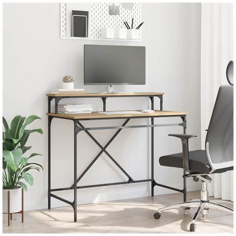 Scrivania Rovere artigianale 100 x 50 x 90 cm Legno multistrato - Foto 2