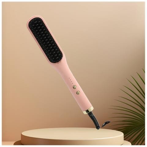 Spazzola Elettrica Lisciante Per Capelli 2-in-1 Con Temperatura Regolabile Pink - Foto 5