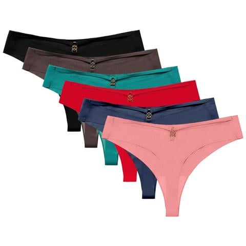 Set Di 6 Perizomi Vita Bassa Da Donna - Intimo Multipack Senza Cuciture Xl - Foto 1