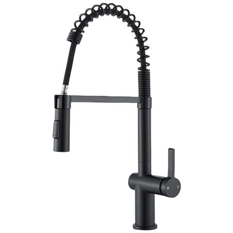 Rubinetto per lavello da cucina, Blackswan, tipo M361, modello nero opaco, con doccia mobile a 2 modalità, misura 52 cm - Foto 1