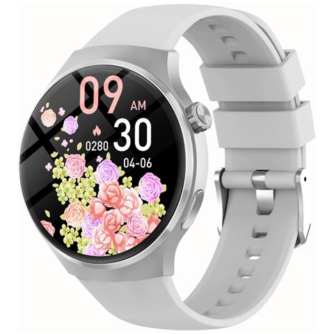 Smartwatch Con Chiamata Bluetooth, Monitoraggio Frequenza Cardiaca E Sonno, Compatibile Con Huawei, Samsung, Apple, Garmin Silver - Foto 1