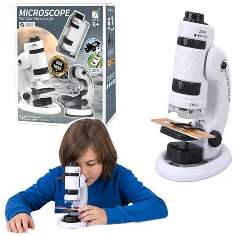 Microscopio educativo scientifico per bambini, lente d’ingrandimento 60-180x - Foto 4