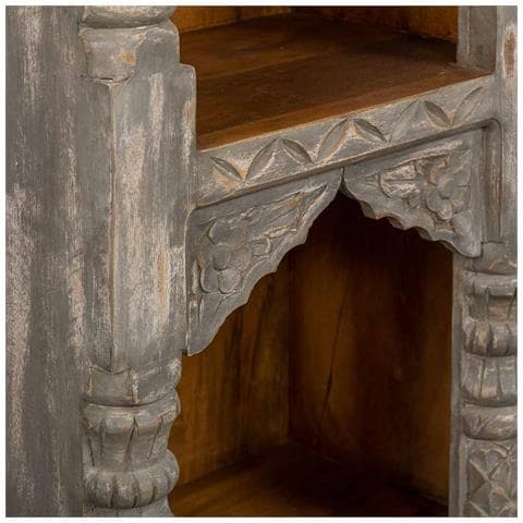 Scaffale In Legno Finitura Artigianale 57x37x180h Cm - Foto 8