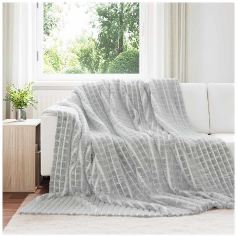 Coperte da Pile 6 pcs Grigio 240 x 220 cm Panno - Foto 2