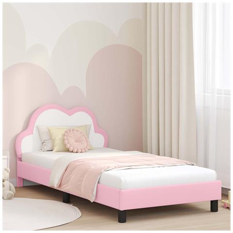 Struttura letto bambini con testata Rosa 90 x 200 cm PU - Foto 2
