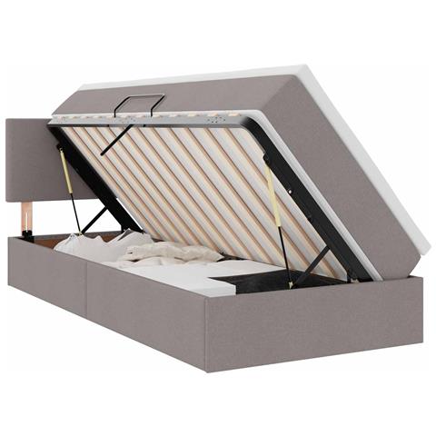 Letto con contenitore e LED con led Talpa 100 x 200 cm Tessuto - Foto 1