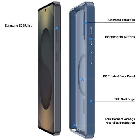 Cover per Galaxy S26 Ultra - TPU+PC, Blu Oscuro - Foto 2