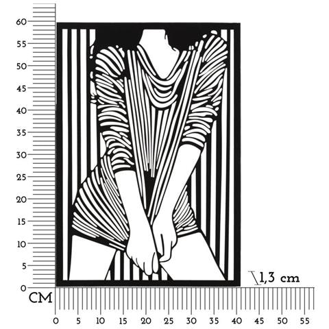 Decorazione In Metallo Corpi 2-nero-metallo-40x1,3x60 Cm - Foto 6