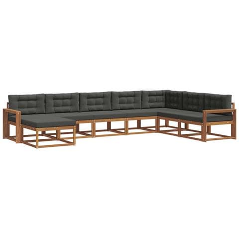 Set di divani da esterno con cuscino 8 pcs Naturale e Antracite - Foto 1