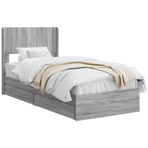 Struttura del letto con stoccaggio e testata Sonoma grigio - Foto 1
