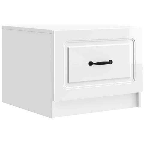 Tavolino da salotto con cassetto Bianco Lucido 49 x 50 x 37 cm - Foto 1