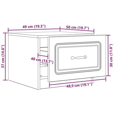 Tavolino da salotto con cassetto Bianco Lucido 49 x 50 x 37 cm - Foto 9