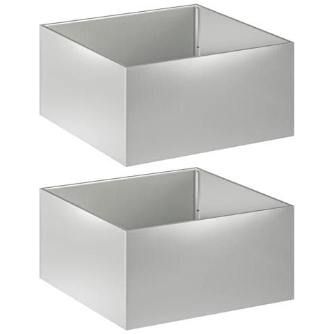 Vaso da giardino 2 pz Argento 60 x 60 x 40 cm Acciaio zincato - Foto 1