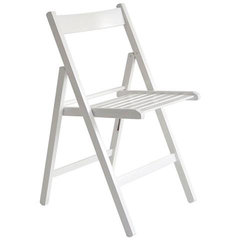 Sedia Pieghevole In Faggio Di Alta Qualita Colore Bianco 43x48xh. 79 Cm - Foto 1