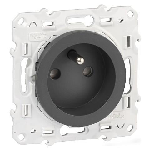 Electri Presa Di Corrente Con Terra 2 + T P Con Eclissi Odace, Nero, Sc5s54a059 - Foto 1