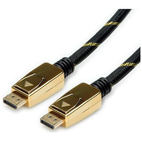 11.04.5921 Cavo Displayport 2 M Nero - Oro (11.04.5921) - Foto 4
