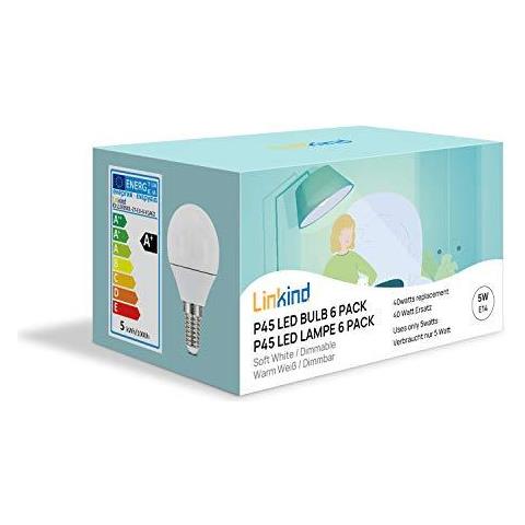 Lampadina E14 Led Pallina Da Golf P45 Lampadina Dimmerabili Piccolo Edison A Vite (ses) 5w (40w Equivalente) 2700k Morbido Bianco Ce Rohs Erp Certificati 6-pack - Foto 2