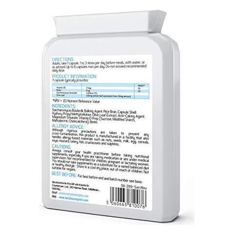 Saccharomyces Boulardii 5 Miliardi Cfu 90 Capsule - No Di Refrigerazione Di Cui - Ad Alta Resistenza Non-colonizzare Lievito Con Sinergico Di Foglie Di Olivo Biotina E Vitamina D3 - Foto 2