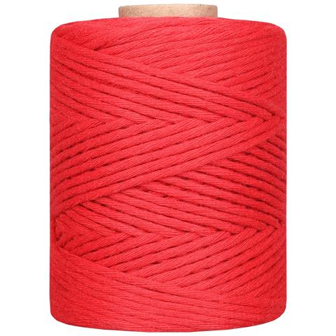 100m Macrame Corda Rosso | Filo Cotone Uncinetto | 2-3 Mm (+-0.5mm) | 15 Strati | Grande Spago Da Cucina Rotolo Spessi Naturali Forte | Decorazione Casa Artigianato Artistico Foto - Foto 5