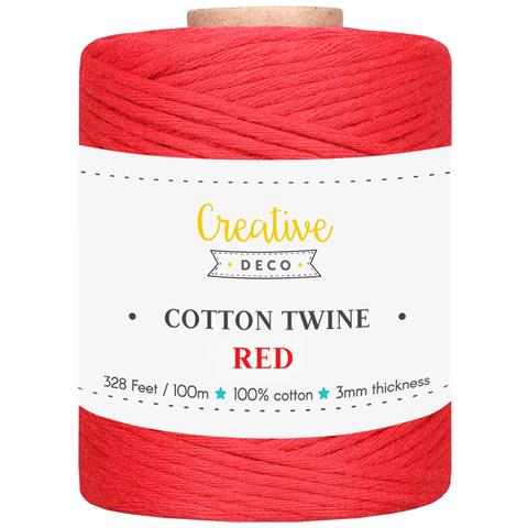 100m Macrame Corda Rosso | Filo Cotone Uncinetto | 2-3 Mm (+-0.5mm) | 15 Strati | Grande Spago Da Cucina Rotolo Spessi Naturali Forte | Decorazione Casa Artigianato Artistico Foto - Foto 1