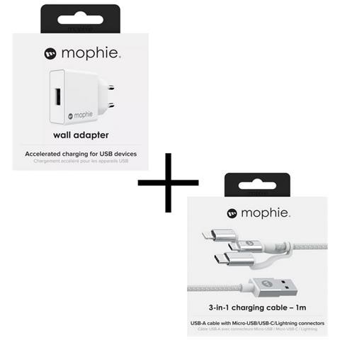 Caricabatterie Originale Da Parete Per Casa 18w Usb + Cavo Multi Adattatore White Blister - Foto 1