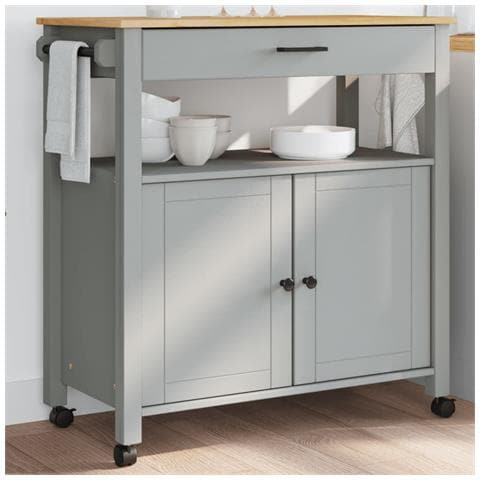 Carrello Da Cucina Monza 84x40x90 Cm In Legno Massello Di Pino - Foto 1