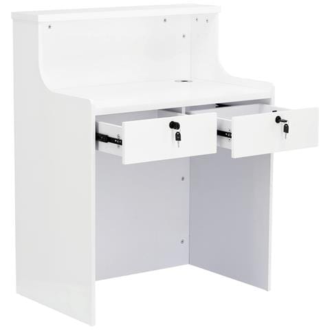 Banco Reception Cosmetico Verniciato Per Salone Di Parrucchieri Bianco - Foto 2