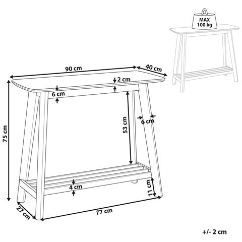 Tavolo Console Legno Chiaro 90 X 40 Cm Tulare - Foto 5