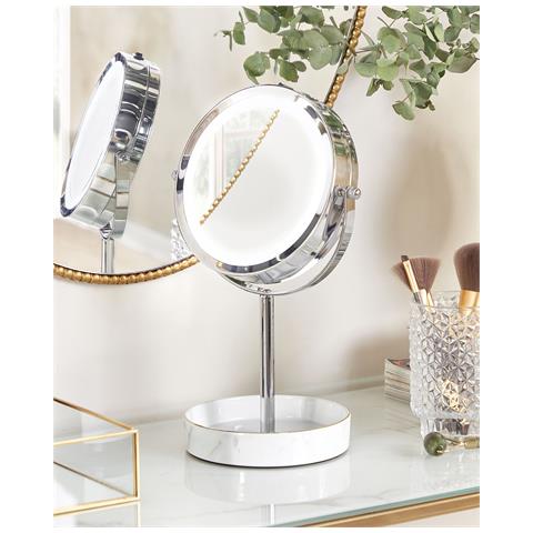 Specchio Per Make-up Led Savoie Bianco /argento - Foto 1