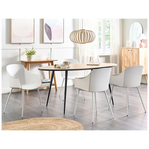 Set Di 2 Sedie Da Pranzo Bianco Fonda - Foto 1