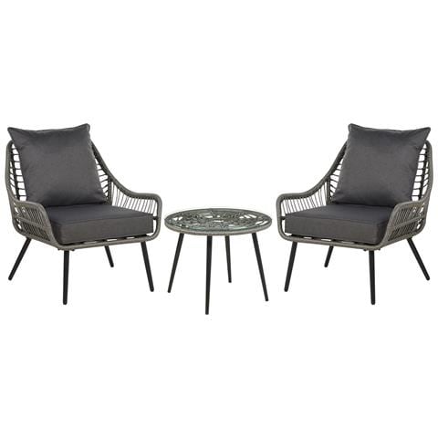 Set Da Giardino 2 Posti Rattan Grigio Laureto - Foto 2