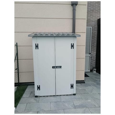 Casetta Da Giardino In Pvc Addossata Doppia Porta Garofalo Urban 100 - Foto 8