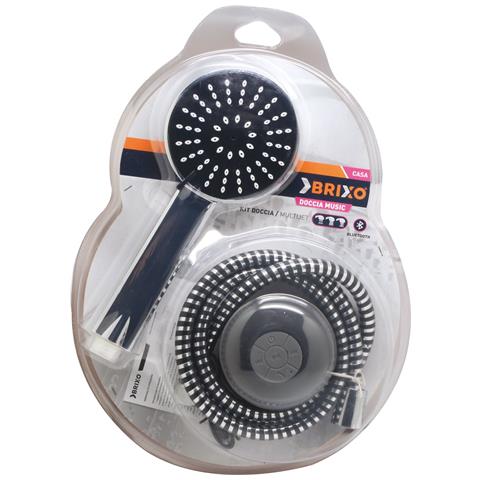 Kit Da Bagno Doccietta Regolabile Con Tubo Cromato E Cassa Bluetooth Impermeabile Per Musica Brixo Doccia Music Cromo - Foto 3