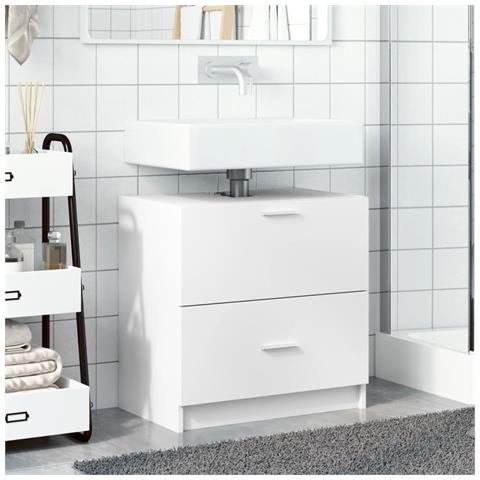 Mobile Lavabo Bianco 59x37x59 Cm In Truciolare - Foto 3