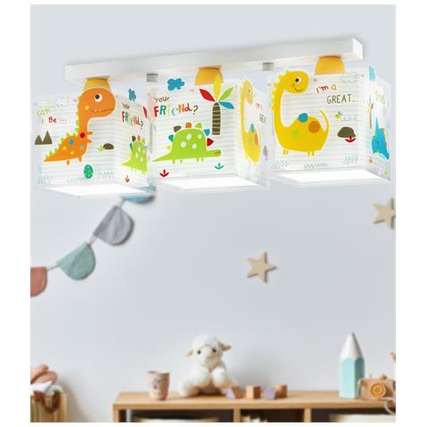 Plafoniera Per Bambini A 3 Luci Dinos Dinosauri - Foto 1