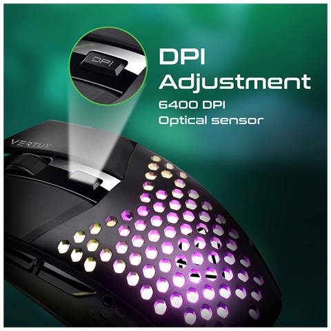 Mouse Gaming Katana Ultralight, Scocca Honeycomb, Rgb, 6400 Dpi, 6 Pulsanti Programmabili - Foto 2