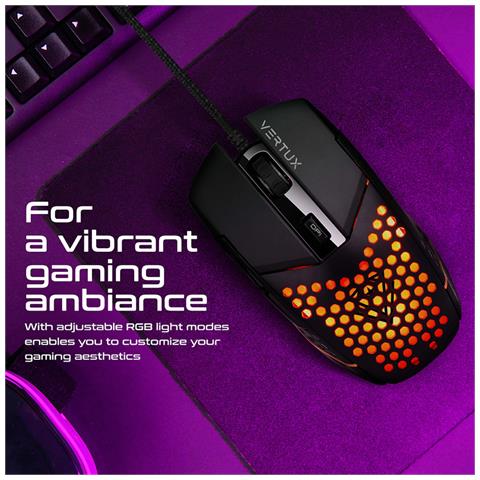 Mouse Gaming Katana Ultralight, Scocca Honeycomb, Rgb, 6400 Dpi, 6 Pulsanti Programmabili - Foto 6