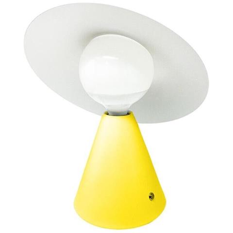Lampada Da Tavolo Scrivania Comodino Lume Porta Lampadina E27 Lumetto Giallo - Foto 2