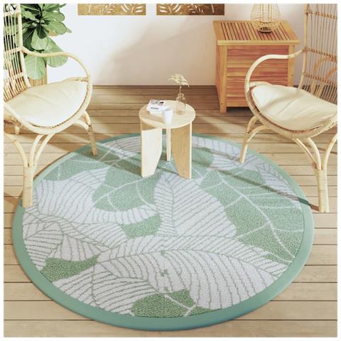 Tappeto Da Esterno Verde 160 Cm In Pp - Foto 3