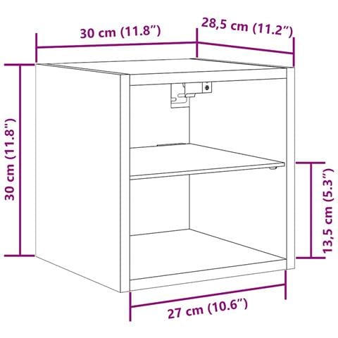 Mobili TV a Parete con Luci LED 2 pz Rovere Artigianale - Foto 2