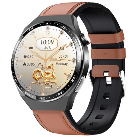 Smartwatch Con Ecg, Analisi Della Composizione Corporea, Analisi Della Composizione Del Sangue (acido Urico, Lipidi Nel Sangue) Black And Brown Leather Strap - Foto 8