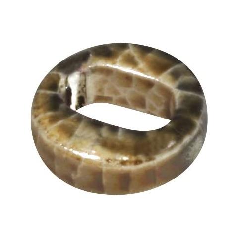 Perlina Forma Anello In Ceramica Ø1,6cm - Colore Marrone - Foto 1