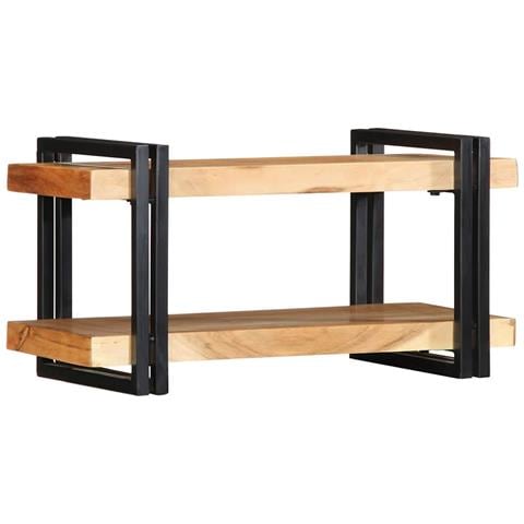 Mensola Da Parete 70x33x35 Cm Legno Massello Di Acacia - Foto 2